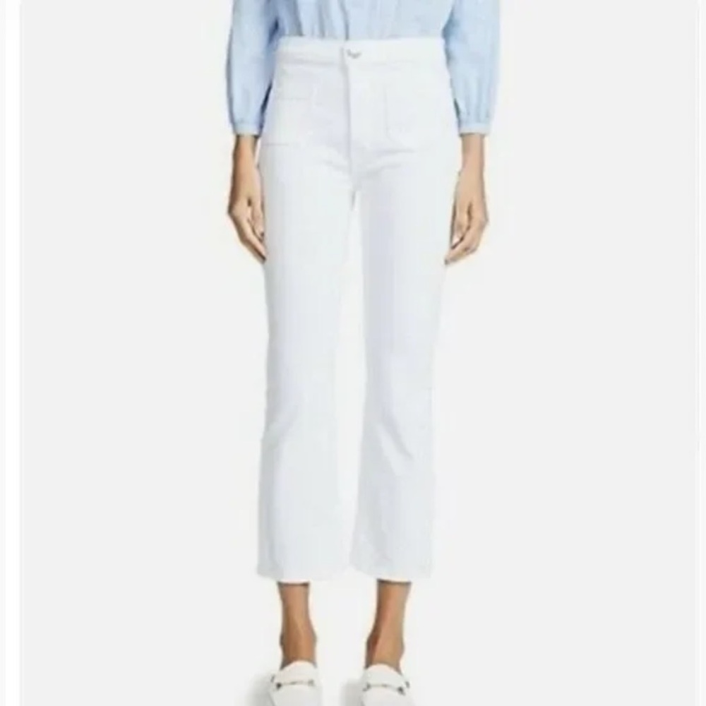 Current/Elliot Ultra High Waist Kick Jeans W/ Patch Pockets Sugar White Sz 25 - Picture 5 of 7